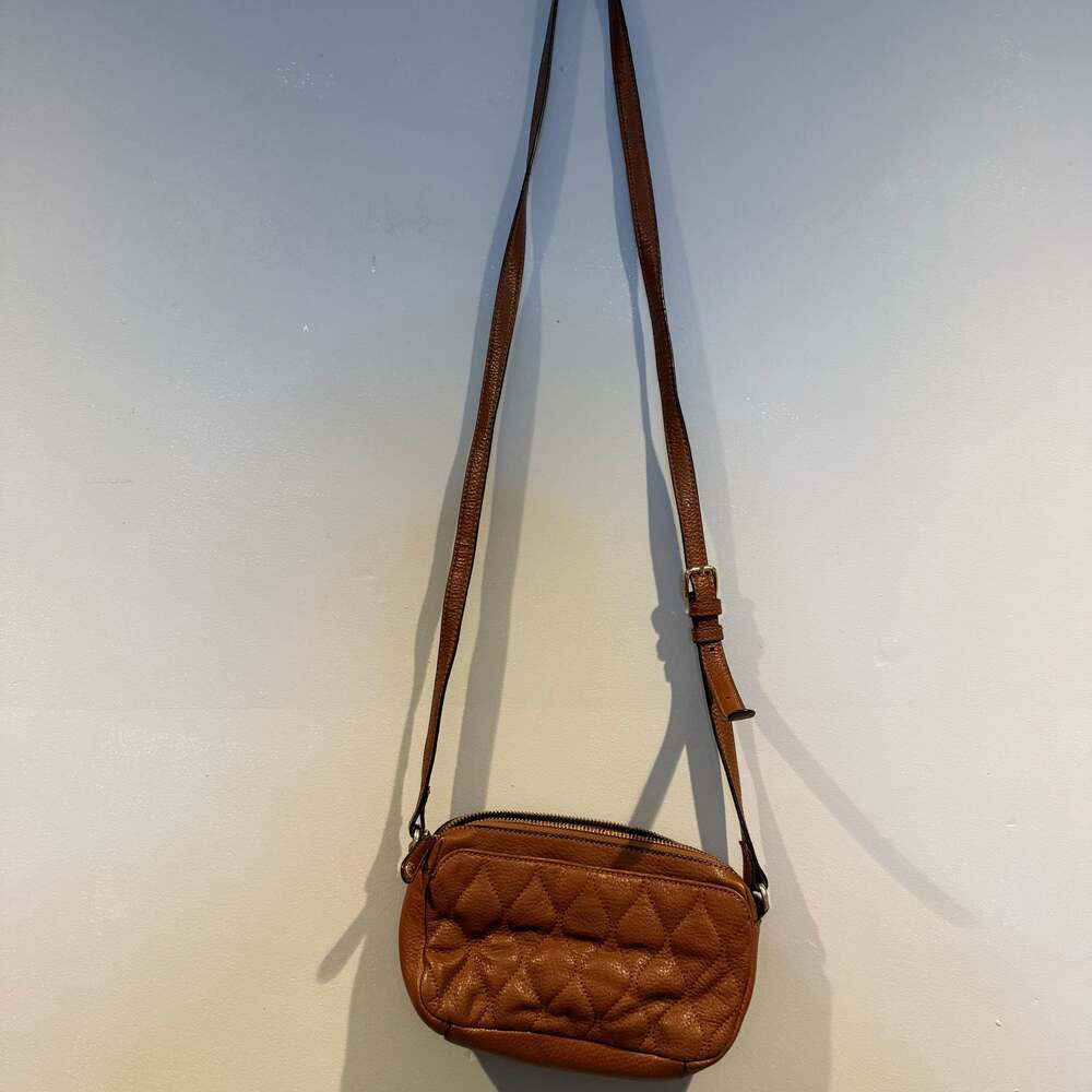 Vera Bradley Quilted Leather Crossbody Bag – Brown – 9” x 5.5” - Picture 2 of 3